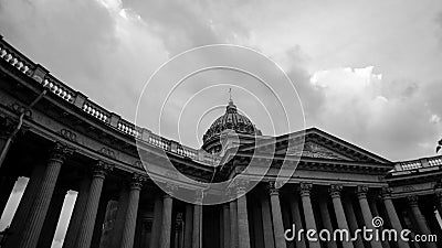 St. Petersburg, russia, Kazan Cathedral, black and white. Stock Photo