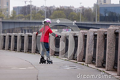 Girl rollerblading Editorial Stock Photo