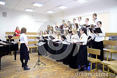The performance of the choir. Editorial Stock Photo