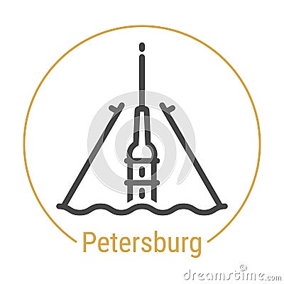 St. Petersburg, Russia Vector Line Icon Vector Illustration