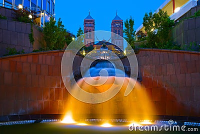 St. Pirminius and Ramba Treppe in Pirmasens, Germany Stock Photo