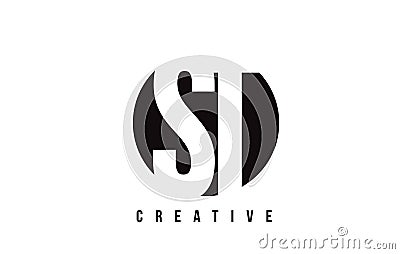 ST S T White Letter Logo Design with Circle Background. Vector Illustration