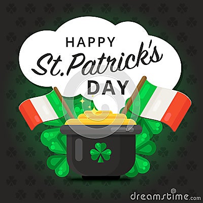 St. or Saint Patrick`s day vector background design. Vector Illustration