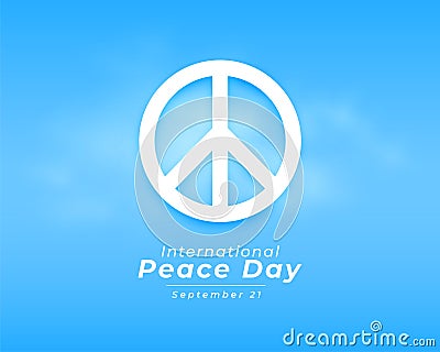 21st september world peace day background for social hope or faith Vector Illustration