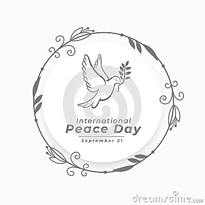 21st september world peace day background for social unity and faith Vector Illustration