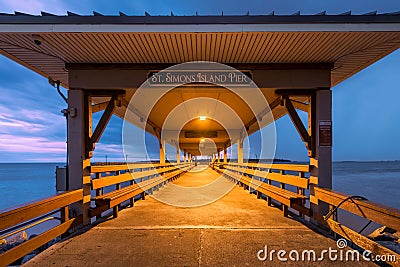 St. Simons Island Pier Editorial Stock Photo