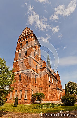 St. Stanislaus church (1521) in Swiecie town, Poland. Stock Photo