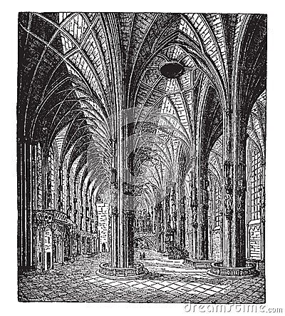 St Stephen Cathedral in Vienna in Austria, vintage illustration Vector Illustration