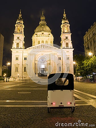 St. Stephen's Basilica night Budapest Hungary Stock Photo