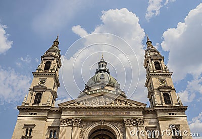 St. Stephen’s Basilica symmetrical front view Stock Photo