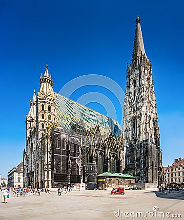 St. Stephen's Cathedral (Wiener Stephansdom) in Vienna, Austria Editorial Stock Photo