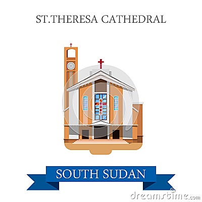 St Theresa Cathedral Juba South Sudan Flat vector Vector Illustration