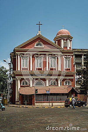 St. Theresa Church; Girgaum; at Anant Hari Gadre Chouk-252; Raja Ram Mohan Roy Road; Mumbai Editorial Stock Photo