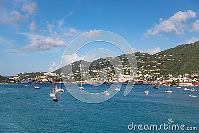 St. Thomas Harbor on Beautiful Day Stock Photo