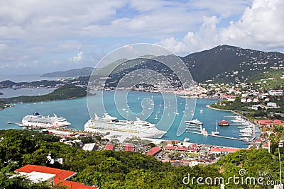 St. Thomas from Paradise Point Stock Photo