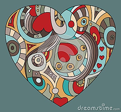 St. Valentine`s Day - Heart symbol Vector Illustration