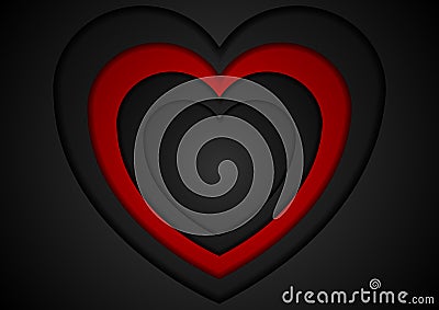 St Valentines Day abstract red black background Vector Illustration