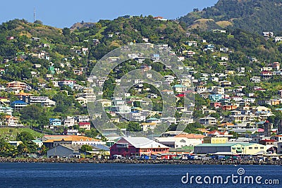 St Vincent panorama, Grenadines Editorial Stock Photo