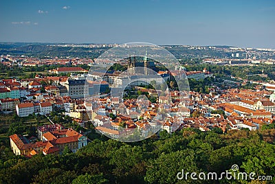 St Vitus Cathedral panorama Stock Photo