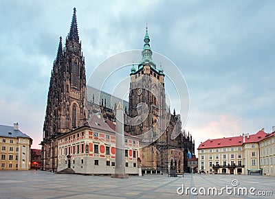 St. Vitus cathedral in Prague Castle in Prague Editorial Stock Photo