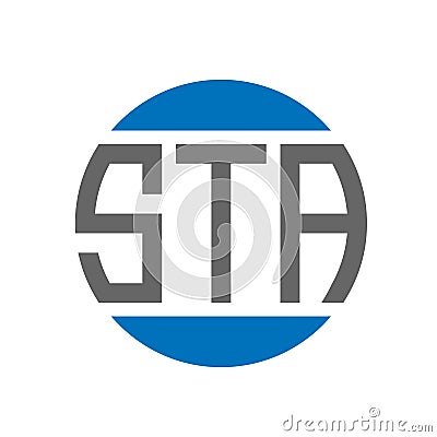 STA letter logo design on white background. STA creative initials circle logo concept. STA letter design Vector Illustration