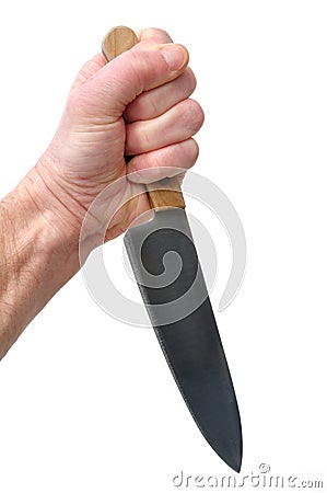Stabbing with a Kitchen Knife Stock Photo