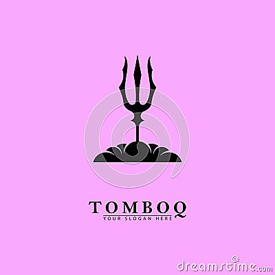 stabbing trident spear icon logo Vector Illustration