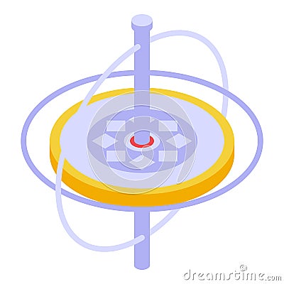 Stability gyroscope icon, isometric style Vector Illustration