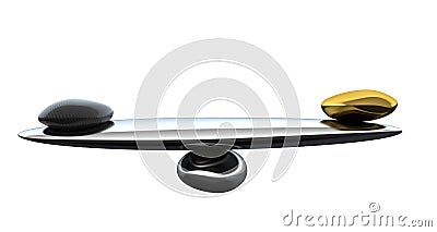 Stability scales with carbon fiber shape and gold Stock Photo