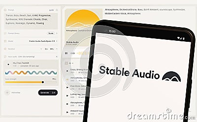 Stable Audio Stability AI text to audio artificial intelligence generative music model Editorial Stock Photo