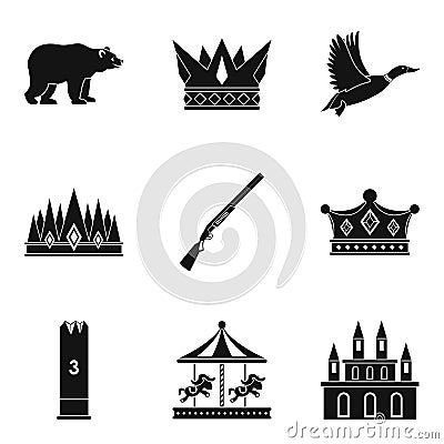 Stableman icons set, simple style Vector Illustration