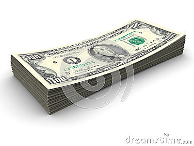 Stack of $100 bills Stock Photo