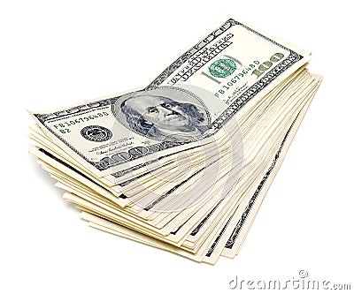 Stack of American Dollars Stock Photo
