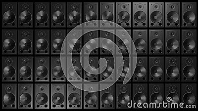 Stack of audio speakers Cartoon Illustration