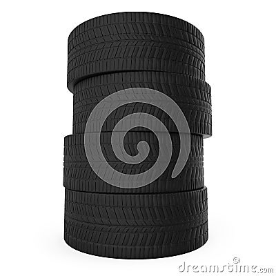 Stack of automobile tyres Stock Photo