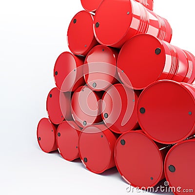 Stack from barrels with oil Stock Photo