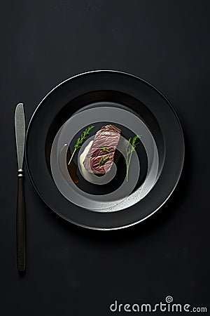 Stack of Beautifully Cooked Fillet Steak Generative AI Illustration Stock Photo