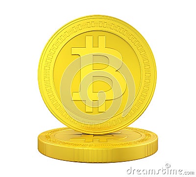 Stack of Bitcoins Isolated Stock Photo