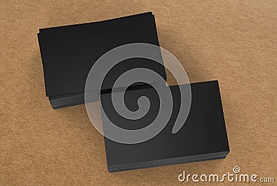 Stack of black name cards Stock Photo