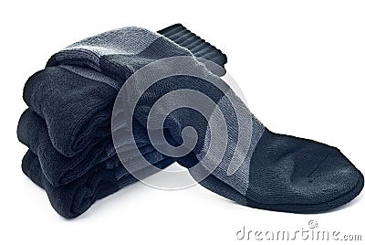 Stack of black socks Stock Photo