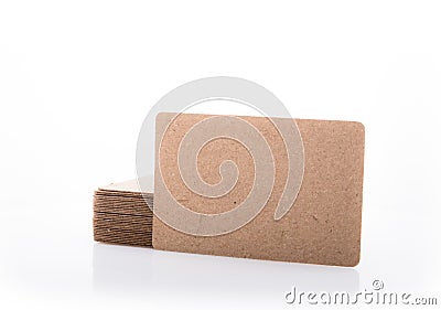 Stack of blank business card on white background. Stock Photo
