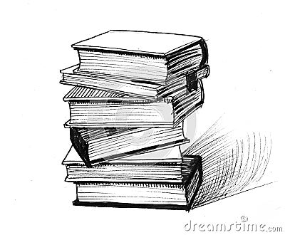 Stack of books Cartoon Illustration