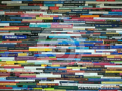 Stack of books, novel and dictionary Editorial Stock Photo