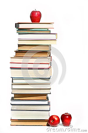 Stack of books on white Stock Photo