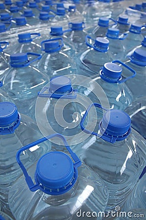 Stack bottled water Stock Photo
