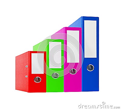 Stack of bright color office folders Stock Photo