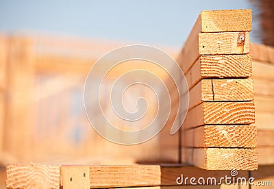 Stack of Building Lumber Stock Photo