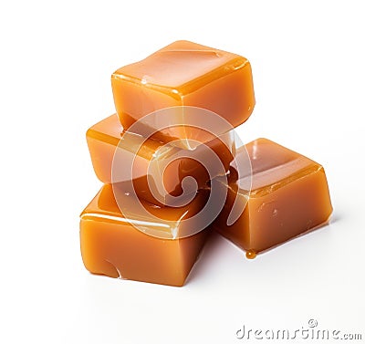 a stack of caramel candies Stock Photo