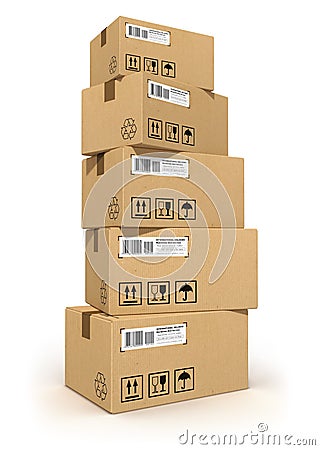 Stack of cardboard boxes Stock Photo