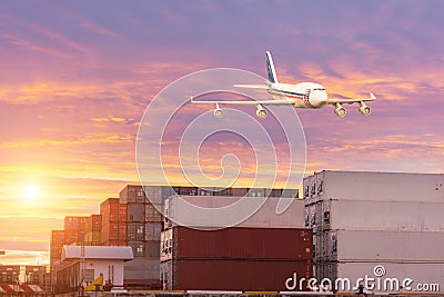 Stack Cargo Containers at docks Stock Photo